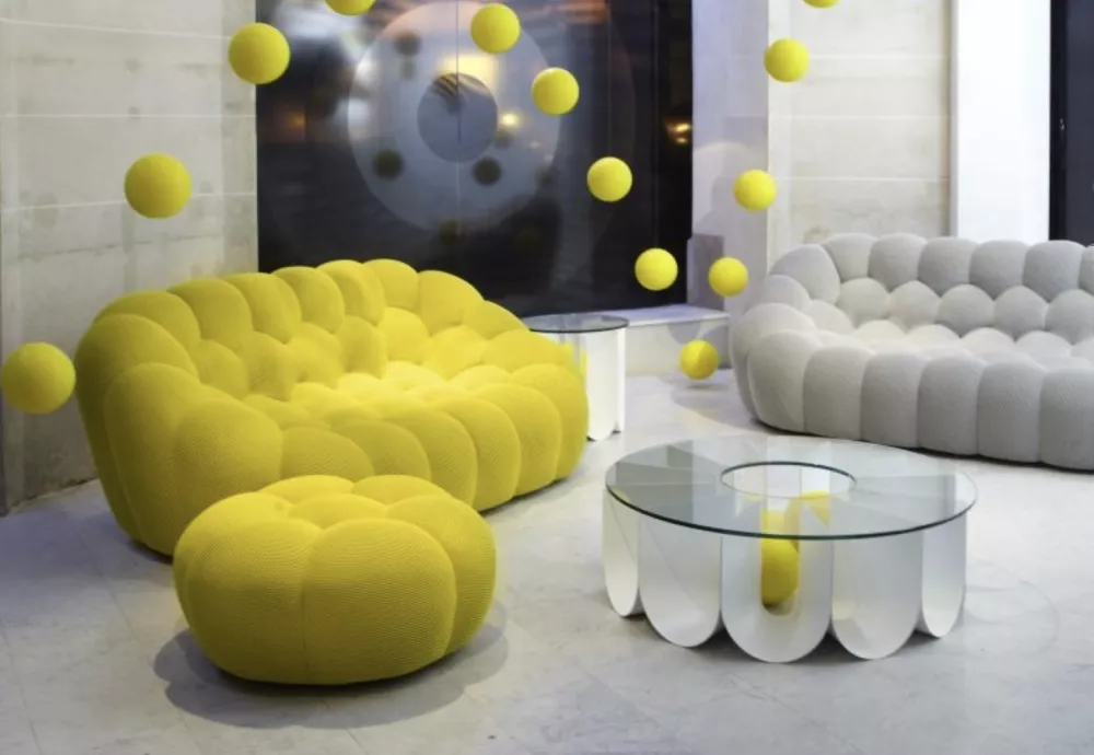 white bubble couch